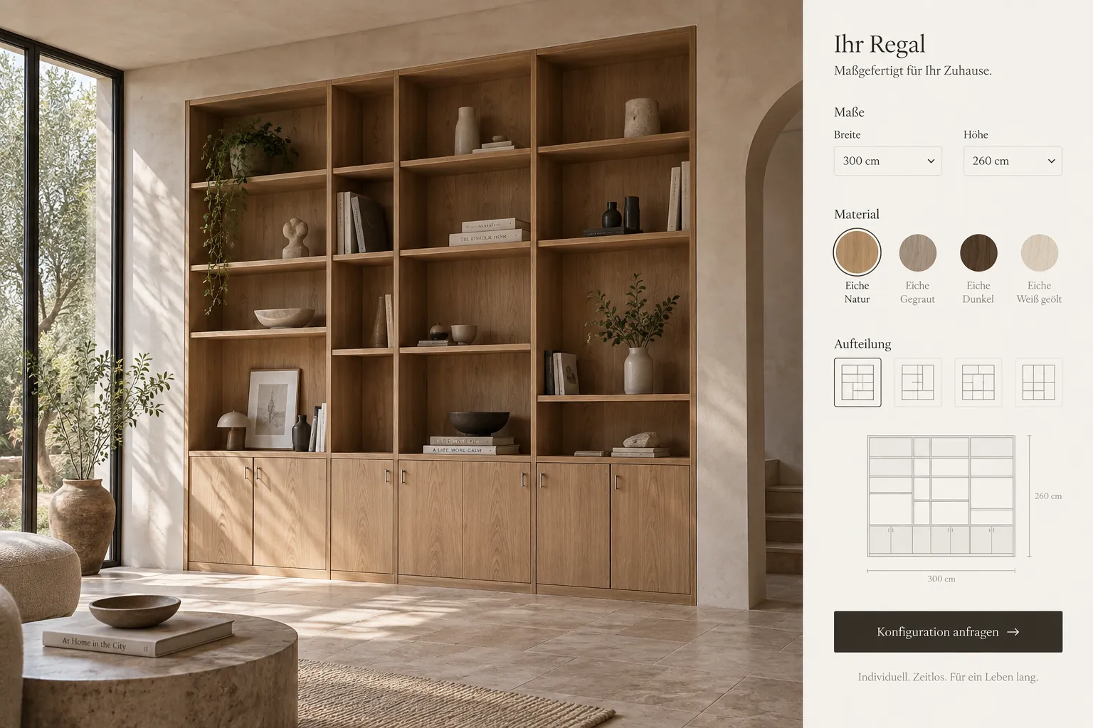 Generierte Designstudie: Möbel nach Maß