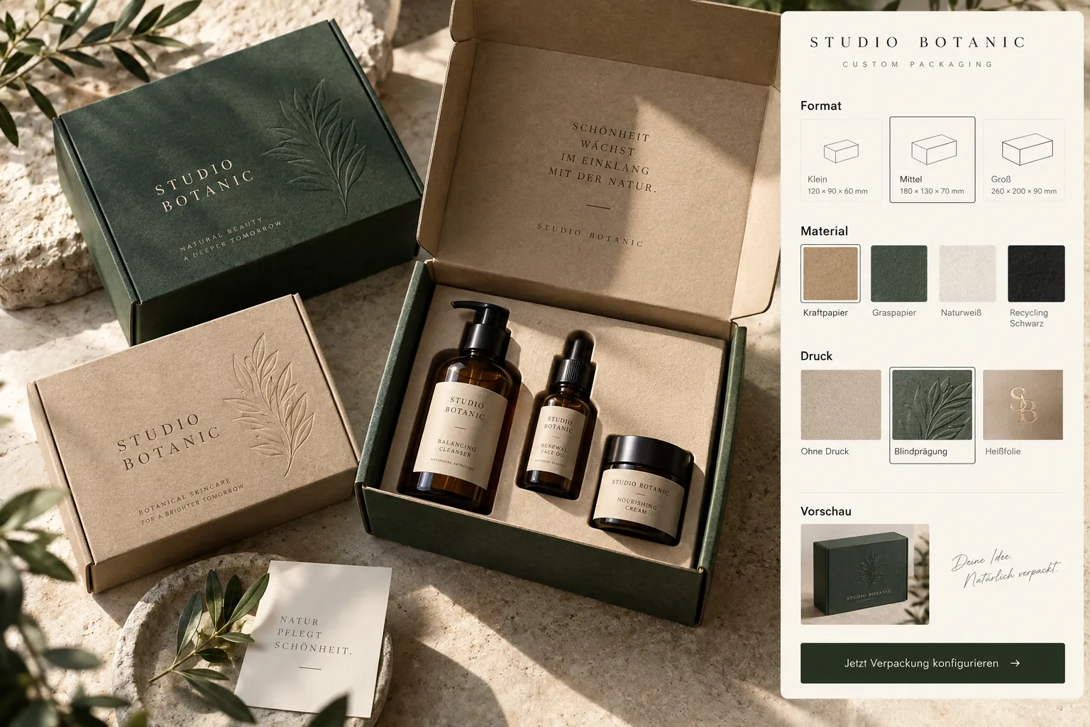 Generierte Designstudie: Verpackungen