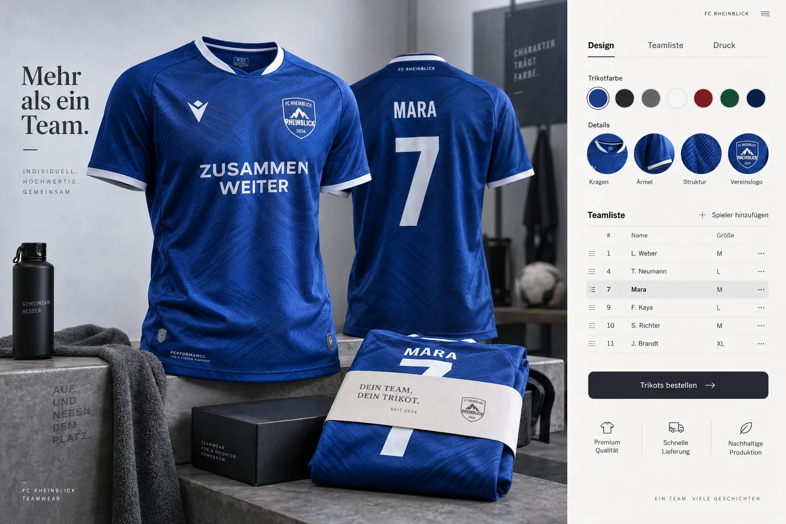 Generierte Designstudie: Teamwear